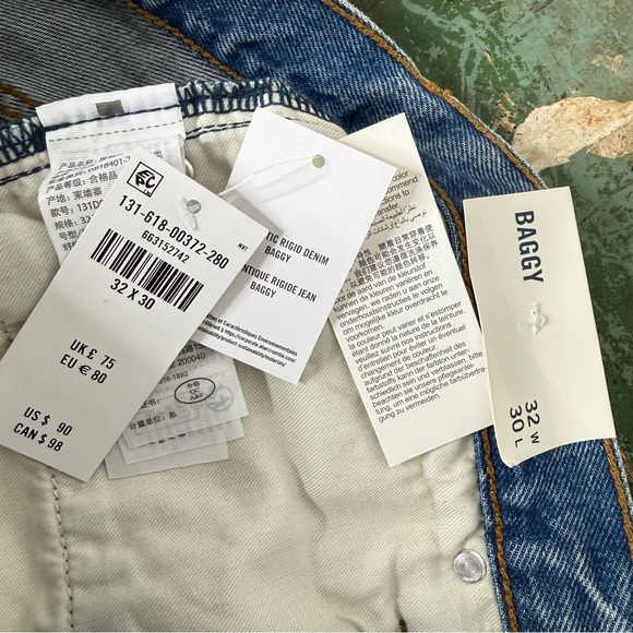 Abercrombie and Fitch Rigid Denim The Baggy Jean Size W32 L30 NWT 90’s Grunge - Picture 11 of 16